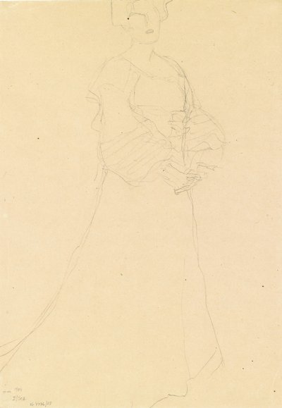 Stehende Dame nach rechts von Gustav Klimt